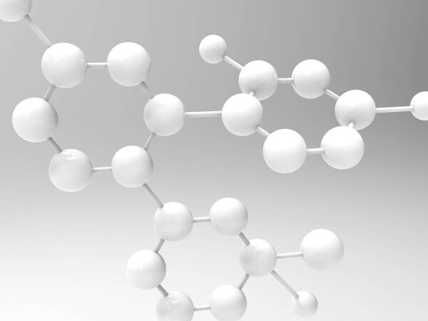 white molecule structure