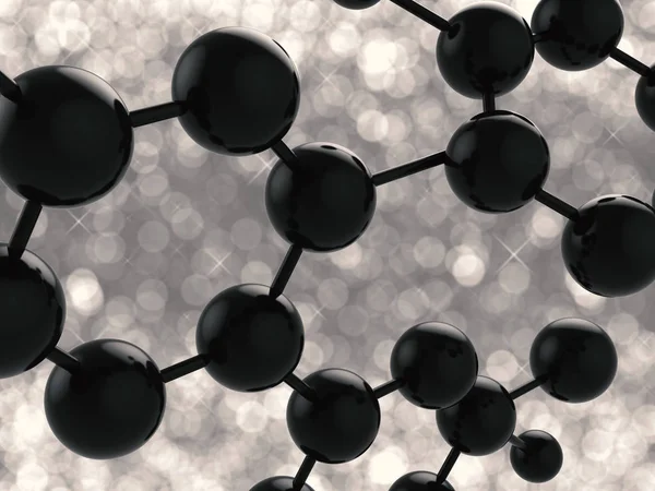 黑色的分子结构 — 图库照片