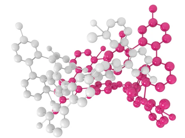 粉色和白色的分子结构 — 图库照片