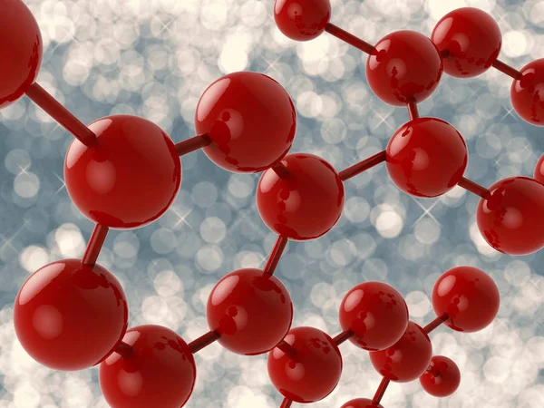 Estrutura da molécula vermelha — Fotografia de Stock