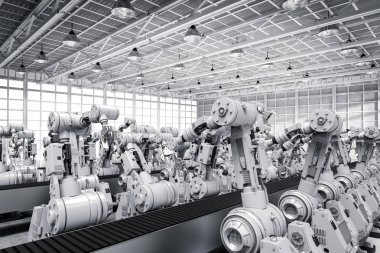 boş Konveyör bant ile robot savaş silahları