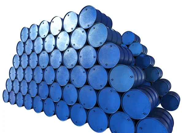 Heap of blue barrels — Stock Photo, Image