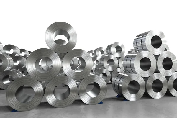Roll of steel sheet in factory — Stock Photo, Image