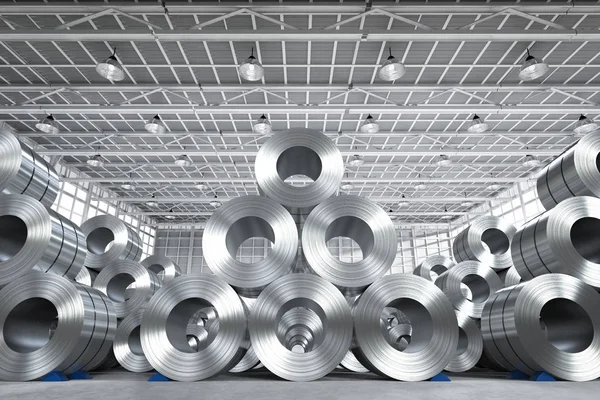 Roll of steel sheet in factory — Stock Photo, Image