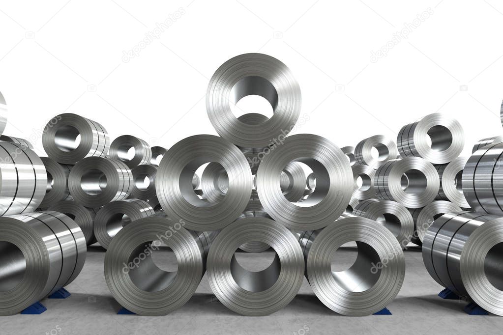 roll of steel sheet in factory