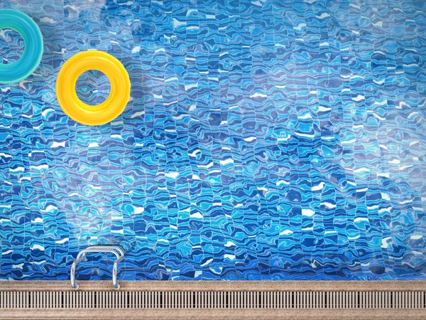 Piscina vista superior com anel de natação — Fotografia de Stock