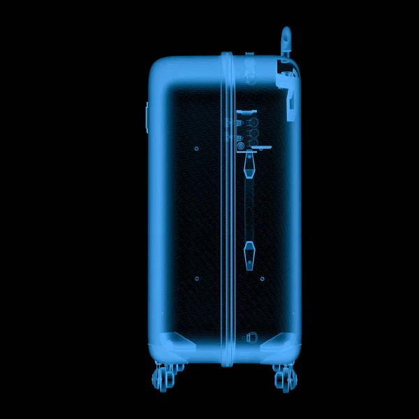 X ray luggage isolated on black — Stock Photo, Image