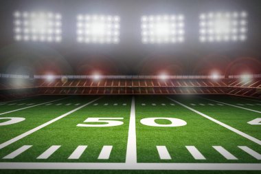 Geceleri boş Amerikan Futbol Stadyumu