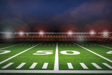 Geceleri boş Amerikan Futbol Stadyumu