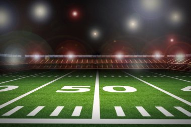 Geceleri boş Amerikan Futbol Stadyumu