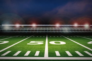 Geceleri boş Amerikan Futbol Stadyumu