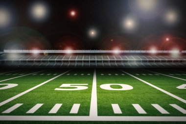 Geceleri boş Amerikan Futbol Stadyumu