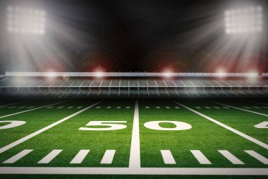 Geceleri boş Amerikan Futbol Stadyumu