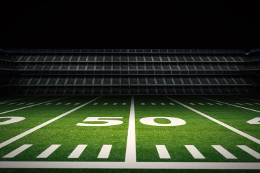 Geceleri boş Amerikan Futbol Stadyumu