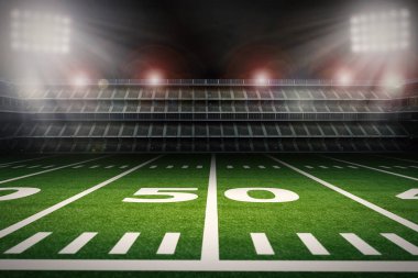 Geceleri boş Amerikan Futbol Stadyumu
