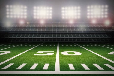 Geceleri boş Amerikan Futbol Stadyumu