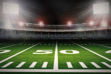 Geceleri boş Amerikan Futbol Stadyumu