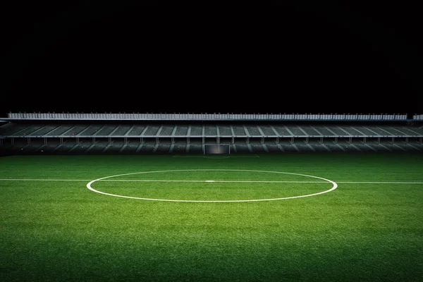 Lege groene veld met stadion — Stockfoto