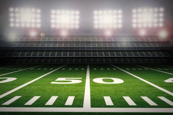 empty american football stadium at night