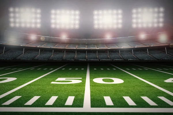 empty american football stadium at night