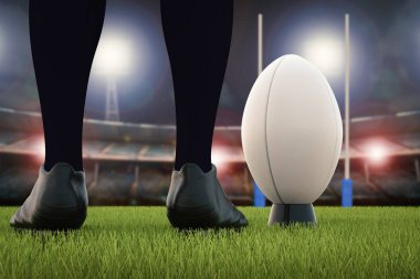 ragbi topu ile rugby sahasında mesajları