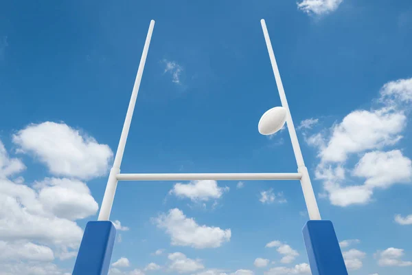 Pali da rugby con cielo blu — Foto Stock