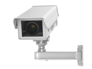Beyaz cctv kamera veya beyaz izole güvenlik kamerası