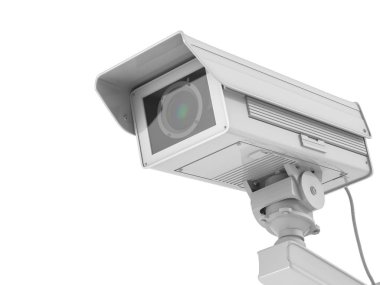 Beyaz cctv kamera veya beyaz izole güvenlik kamerası