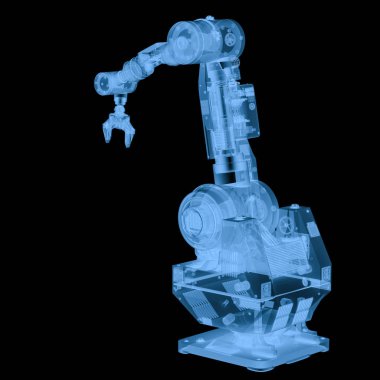 x ışını robotik kol siyah izole