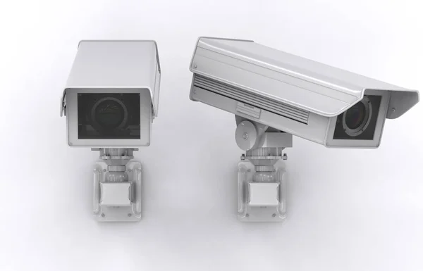 Bílá cctv kamery nebo bezpečnostní kamery — Stock fotografie