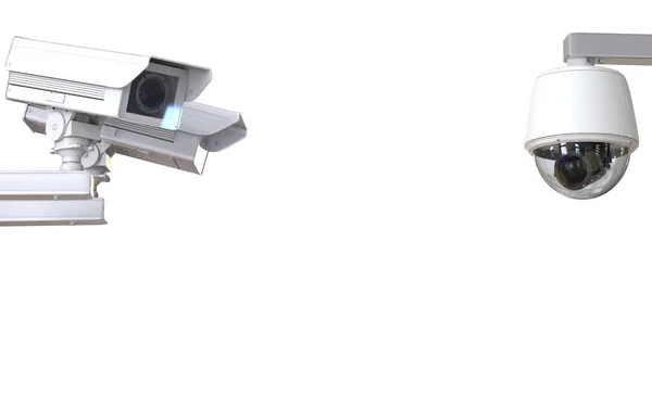 Beyaz cctv kamera veya beyaz izole güvenlik kamerası — Stok fotoğraf