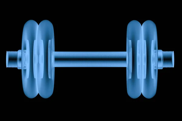 X 射线哑铃上黑色孤立 — 图库照片