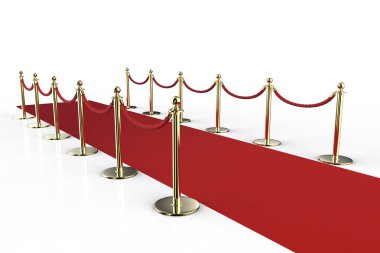 red carpet with rope barrier clipart