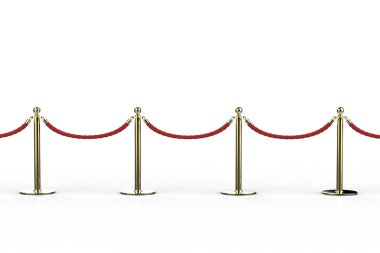 Altın ayağı ile kırmızı ip bariyer 