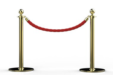Altın ayağı ile kırmızı ip bariyer 