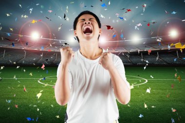 Asya futbol fan kutlamak 