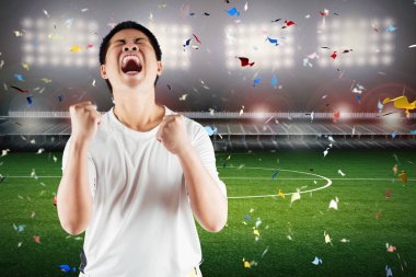 Asya futbol fan kutlamak 