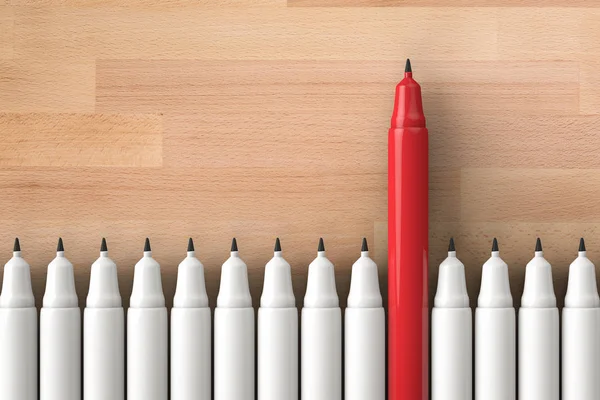 Beyaz kalem arasında kırmızı kalem ile liderlik kavramı 