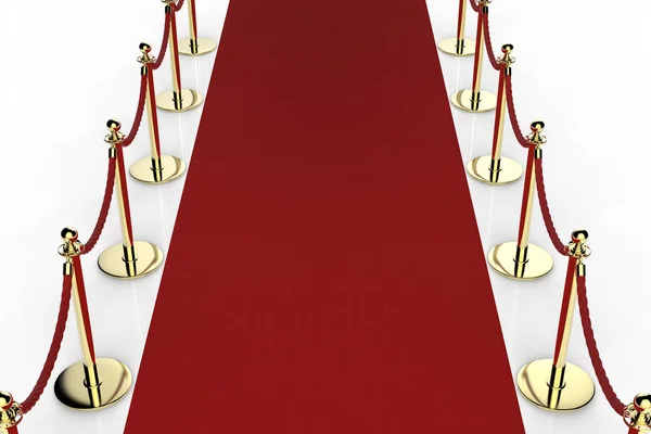 Червоний килим з канатним бар'єром — стокове фото
