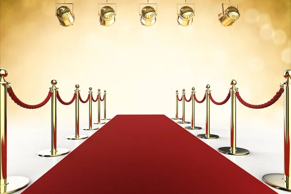 Red carpet and rope barrier — Stock Photo, Image