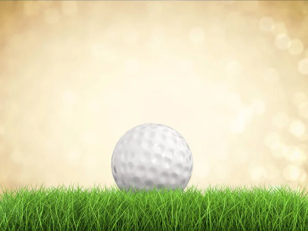 М'яч для гольфу на зеленій траві вид збоку — стокове фото