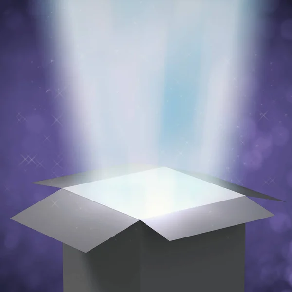Caixa mágica com luz de raio — Fotografia de Stock