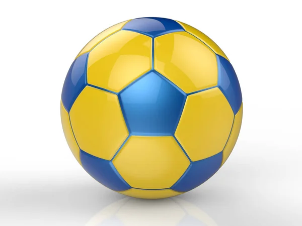 黄色と青のサッカー ボール — ストック写真