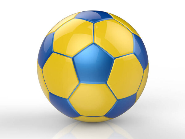 yellow and blue soccer ball