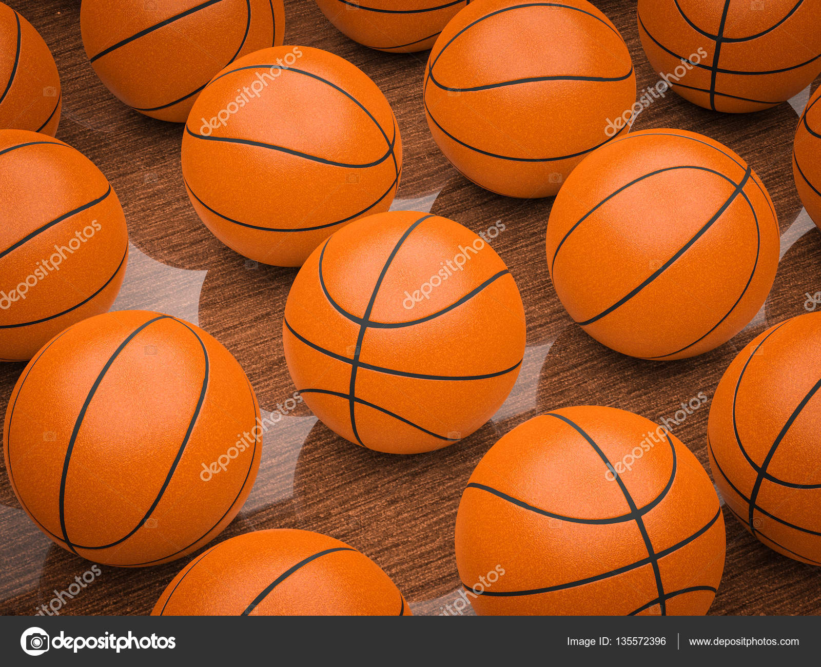 Fundo bola de basquete no chão