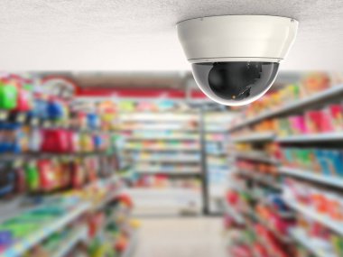 Tavanda güvenlik kamerası ya da CCTV kamerası 