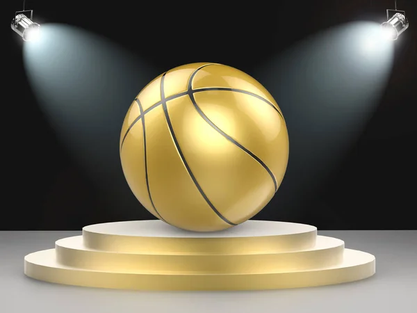 Golden ball on stage — Stock Photo, Image