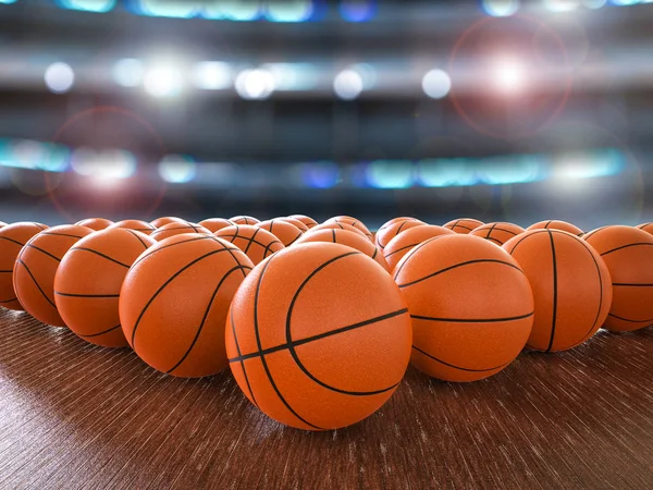 Basketbal ballen op de verdieping — Stockfoto