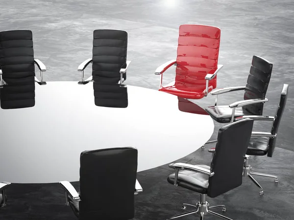 领导概念与红色办公椅 — 图库照片