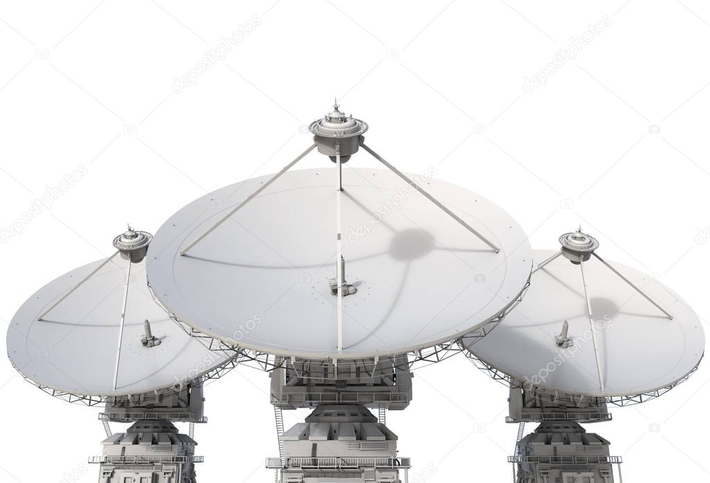 satellite dishes isolated